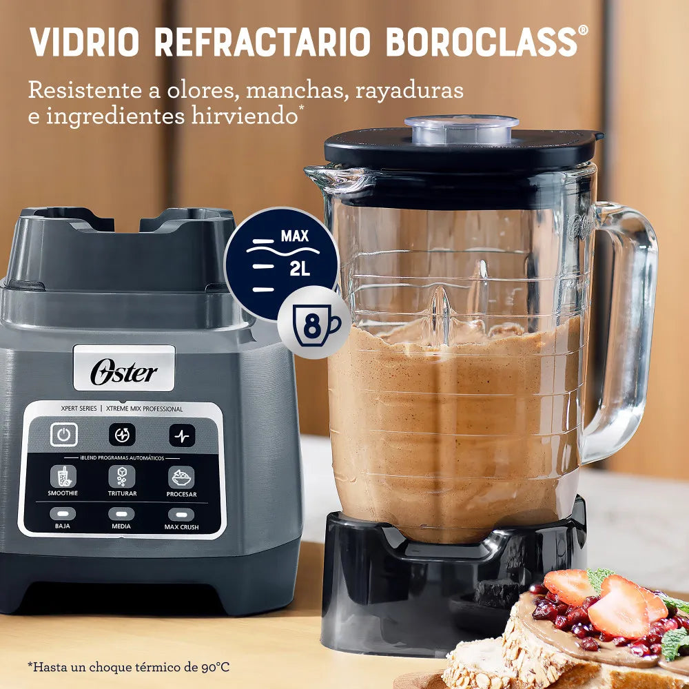 Licuadora Profesional Oster® XTREME MIX con iBLEND y MAX CRUSH con Tecnología Reversible, Vaso