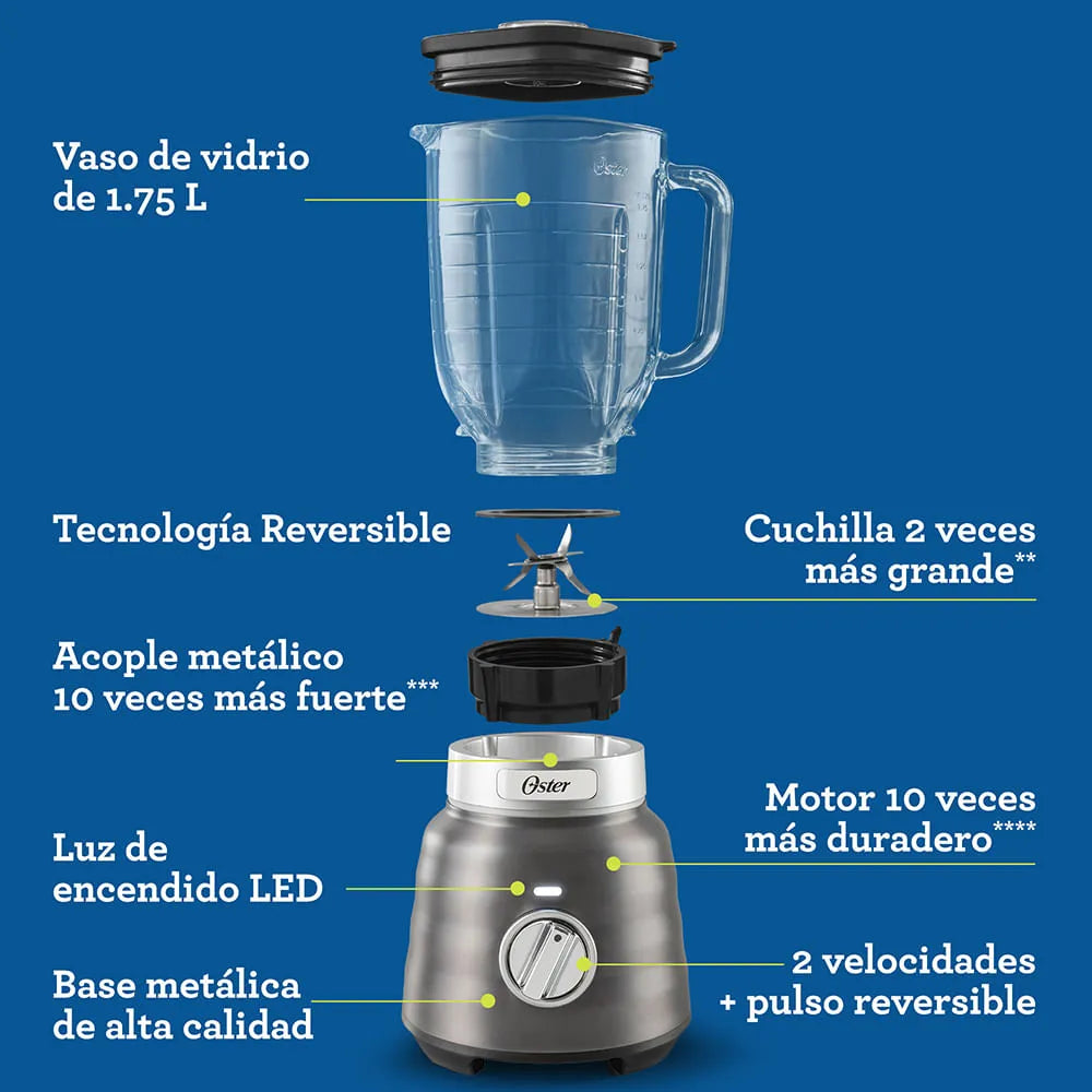 Licuadora Osterizer® MAX con vaso de vidrio de 1,75 L