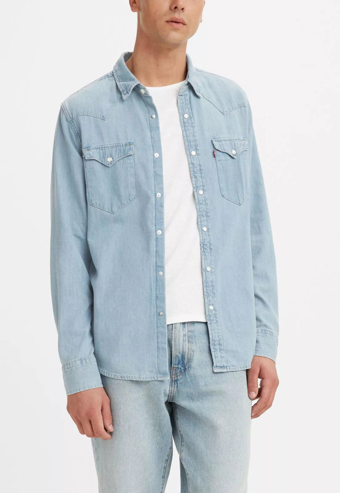 camisa-hombre-lisa-con-bolsillo-azul-