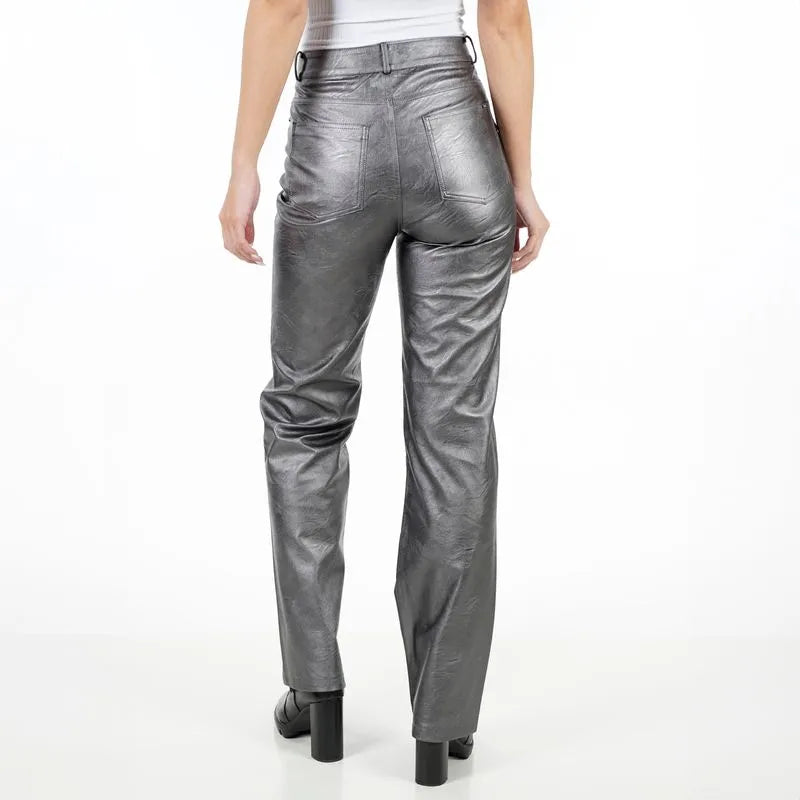 Pantalón Mujer Pu 90´S Silver