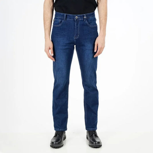 Jeans Hombre Straight Basic Mid Blue Cinco Bolsillos