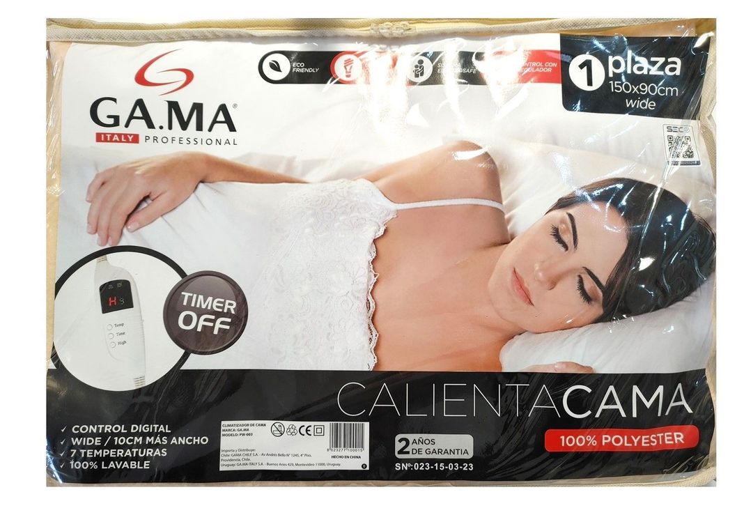 Calienta Cama Gama 1 Plaza Wide Digital Timer 7 Temperaturas