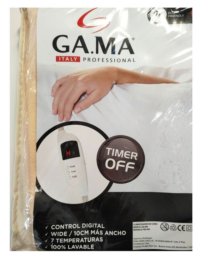 Calienta Cama Gama 1 Plaza Wide Digital Timer 7 Temperaturas