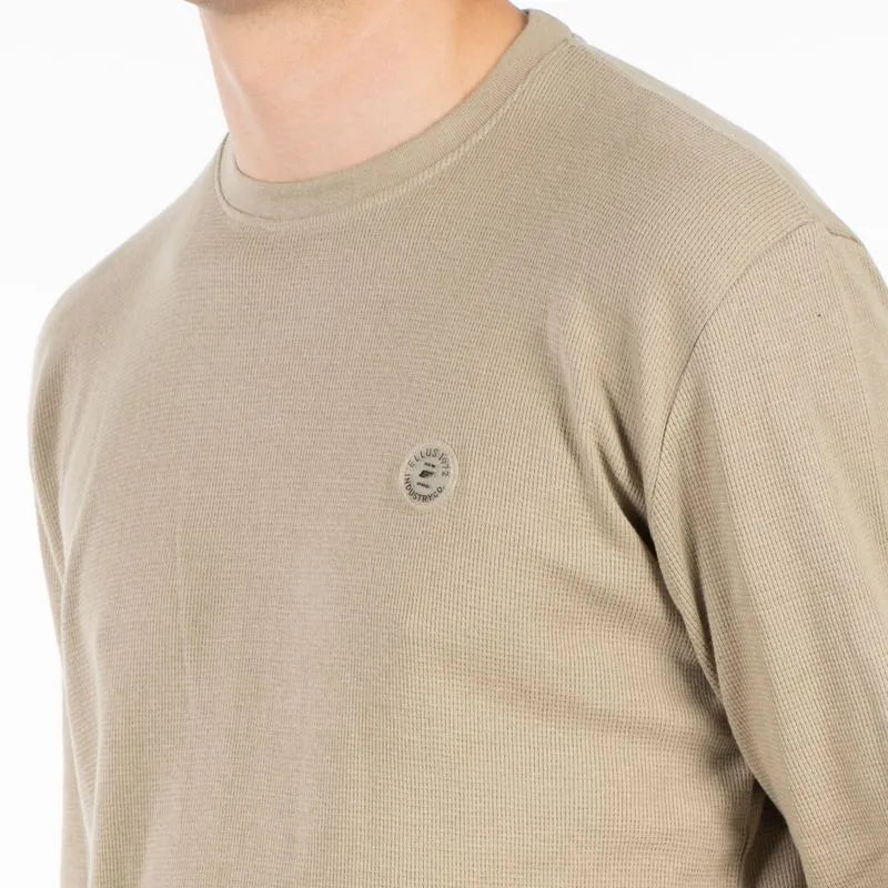 Polera Hombre M/L Cotton Waffle Silicone Wash Camel