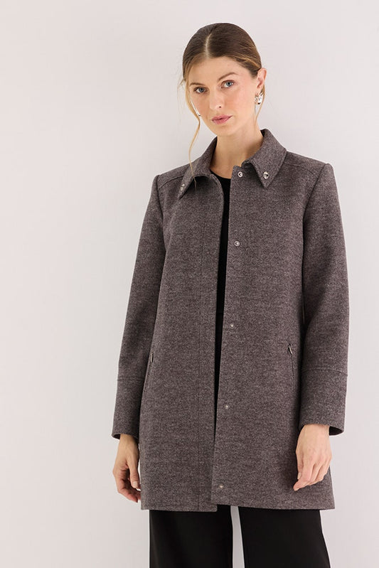Chaquetón Muflón Cuello Camisero Gris Marengo