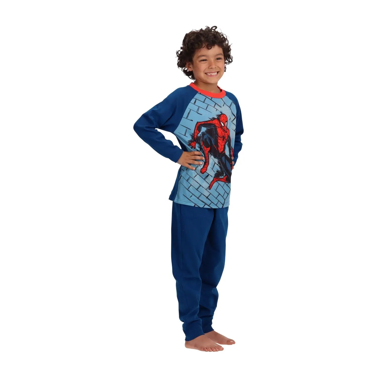 pijama-niño-algodón-spiderman-azul-