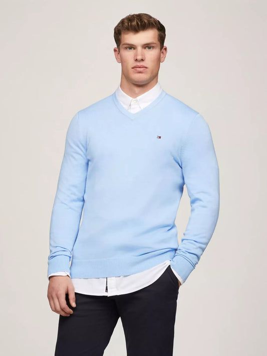Sweater Hombre Básico Signature D-Neck Celeste