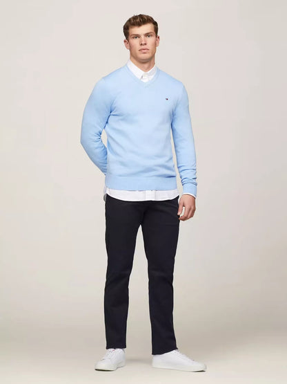 Sweater Hombre Básico Signature D-Neck Celeste