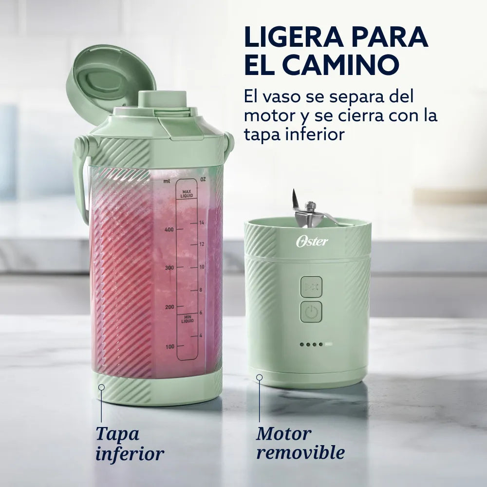 Licuadora portátil Oster®, GoMAX, 590 ml de capacidad, verde