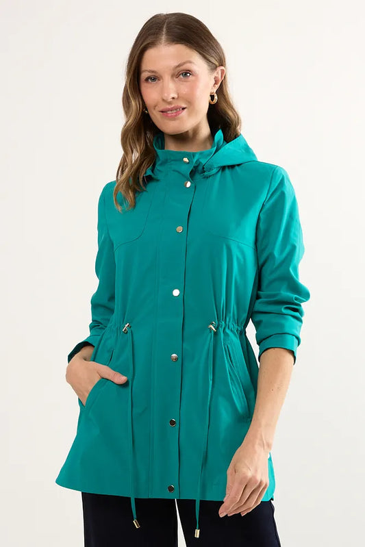 trench-mujer-sport-con-gorro-turquesa