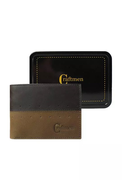 Billetera Hombre Cuero Natural Cafe