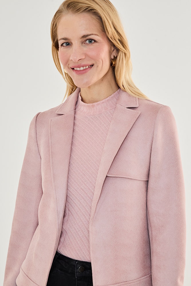 Chaqueta Mujer de Antelina Abierta Rosado