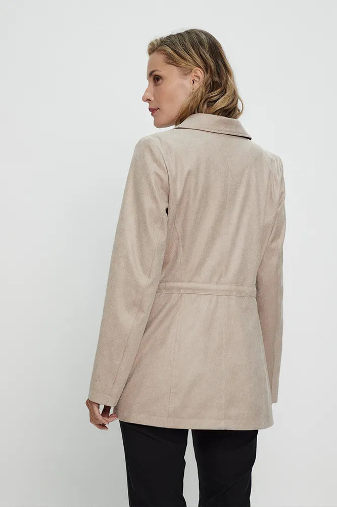 Chaqueta Mujer Larga De Tope Beige