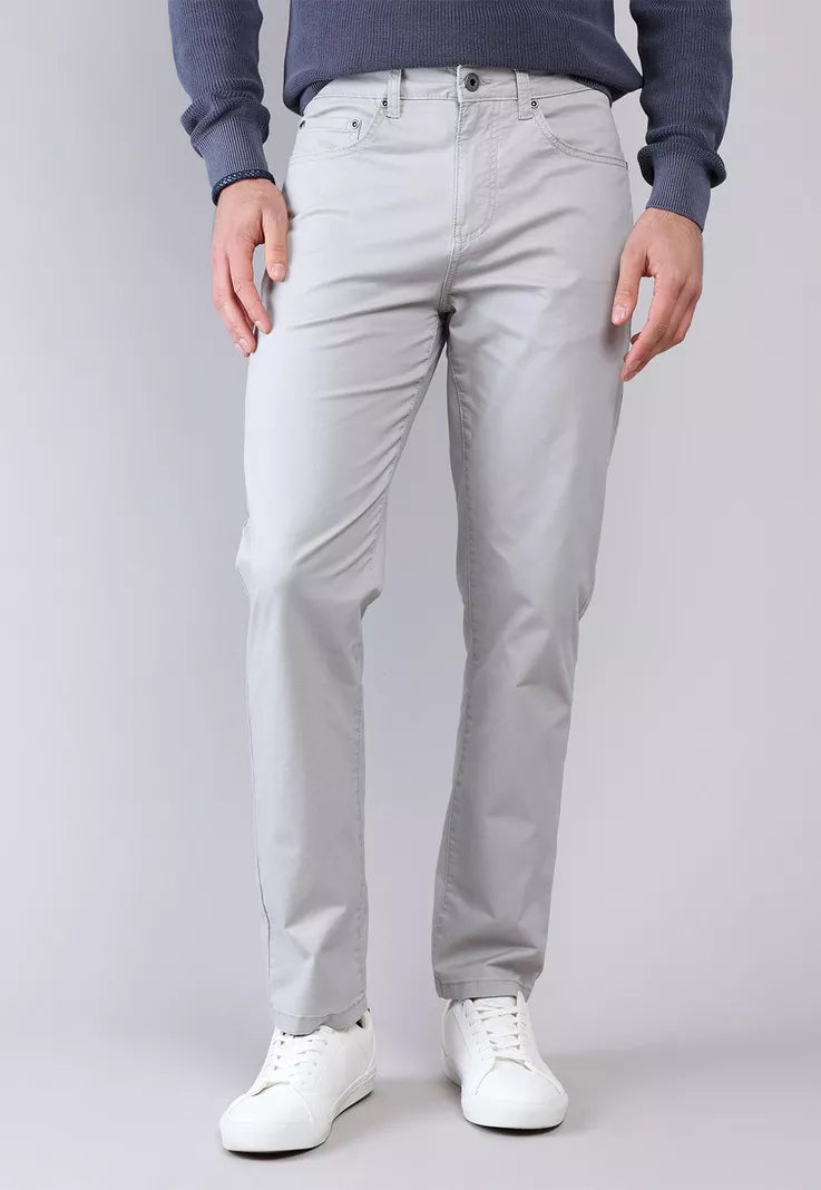 Pantalon Hombre Five Pockets Spandex Gris Claro