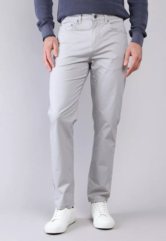 Pantalon Hombre Five Pockets Spandex Gris Claro