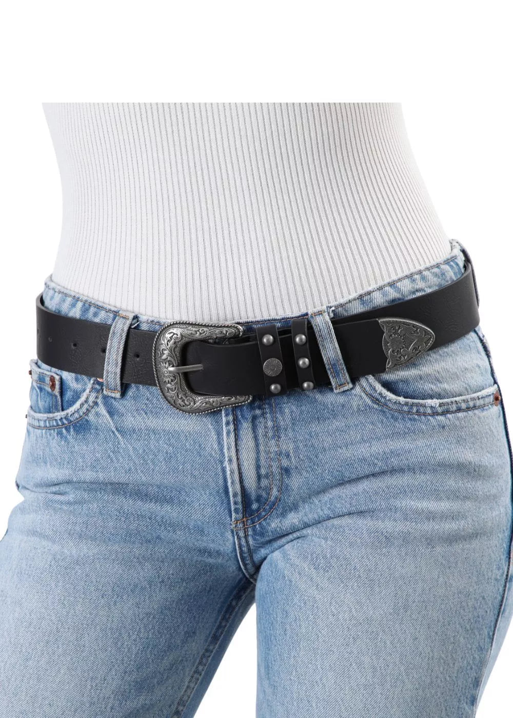 Cinturon Mujer Cowgirl Negro Humana