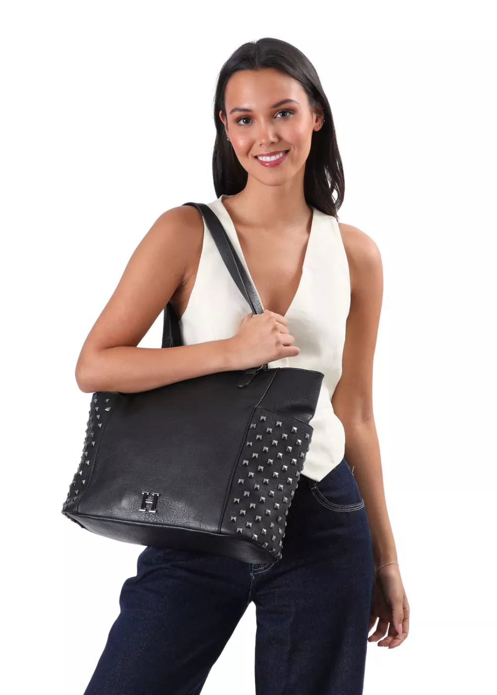 Cartera Tote Ecocuero Carol Negro Humana