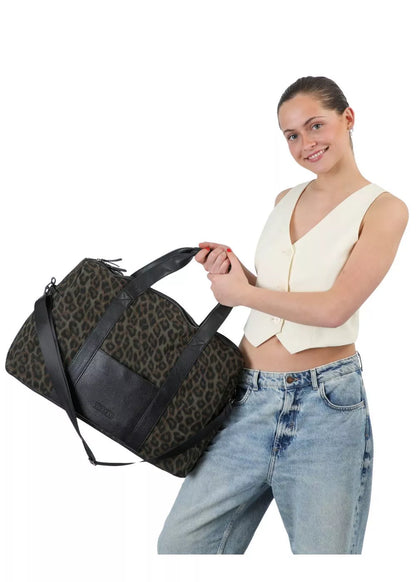 Bolso Otto Canvas Animal Print Verde Viaje Humana