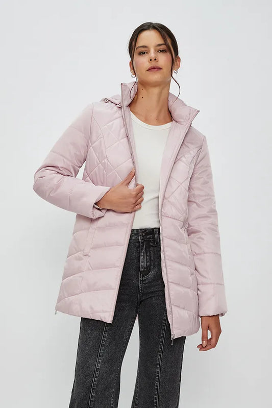 Parka Mujer Lisa Gorro Rosado