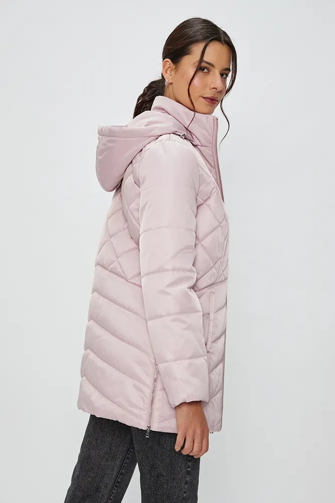 Parka Mujer Lisa Gorro Rosado