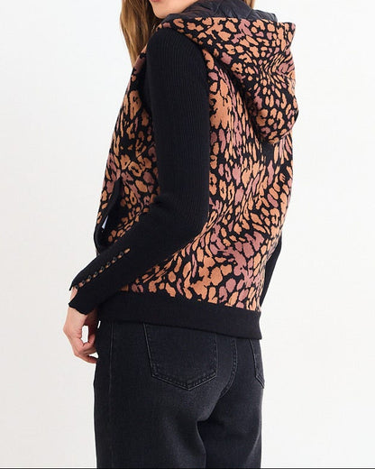 Parka Mujer Fantasia Reversible Sin Mangas Con Capucha Print