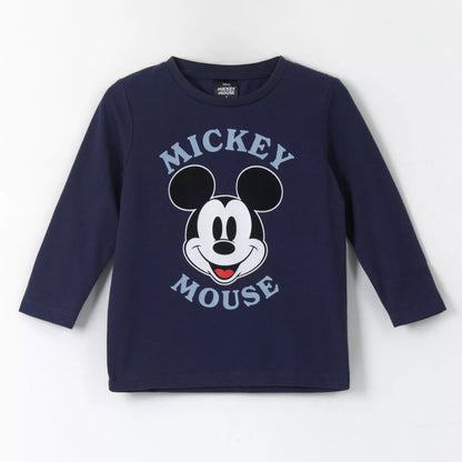 Polera Manga Larga Niño Mickey Mouse Azul Marino