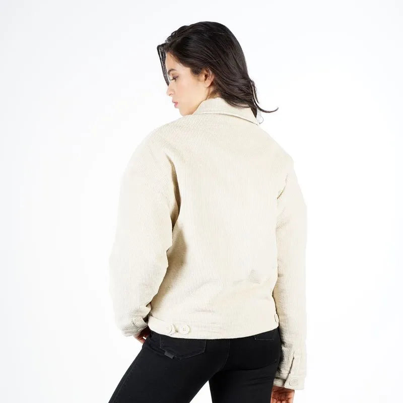 Chaqueta Trucker Cotelé Beige