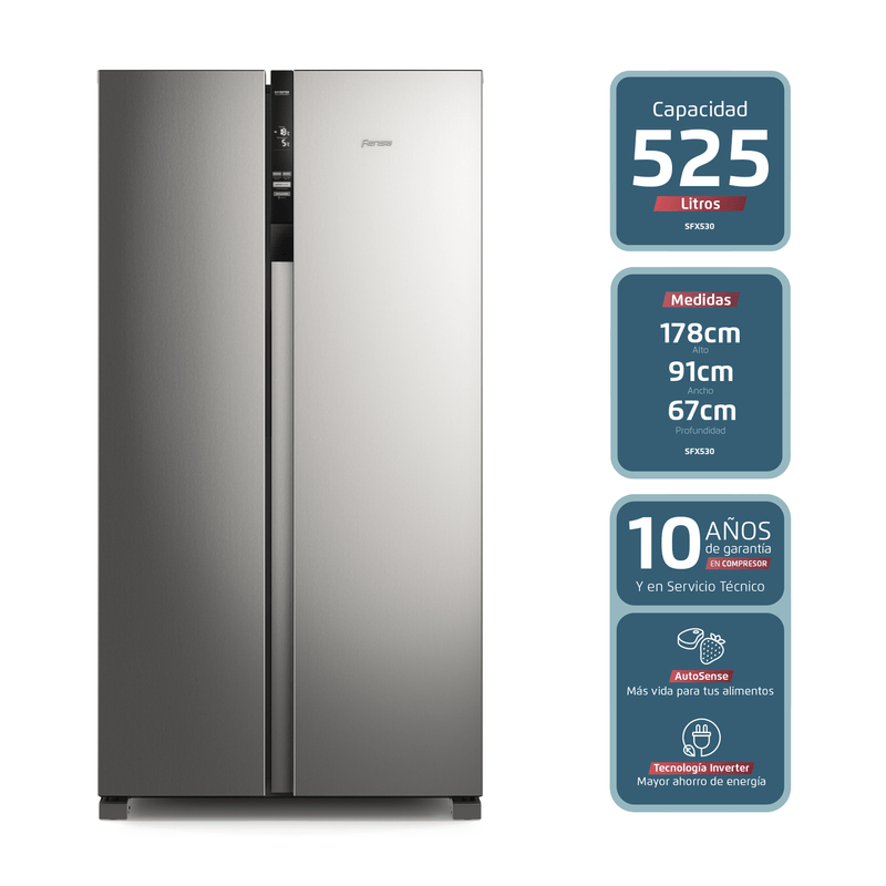 Refrigerador No Frost Side By Side Inverter con AutoSense SFX530