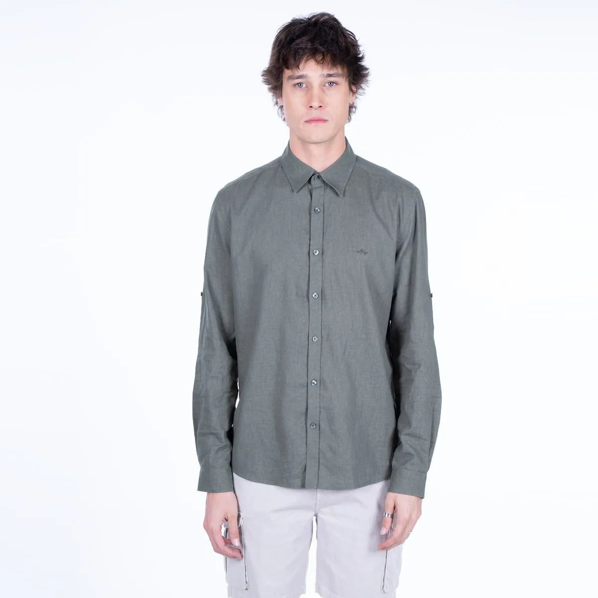 camisa-hombre-manga-larga-hombre-lino-military-green