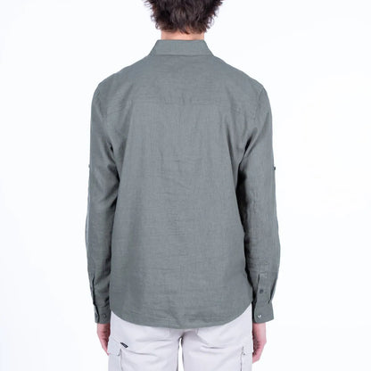 camisa-hombre-manga-larga-hombre-lino-military-green