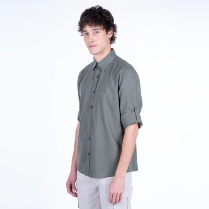 camisa-hombre-manga-larga-hombre-lino-military-green