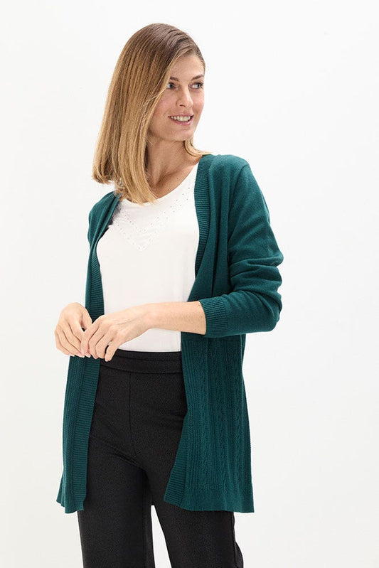 Tejido Mujer Abierto Liso Verde