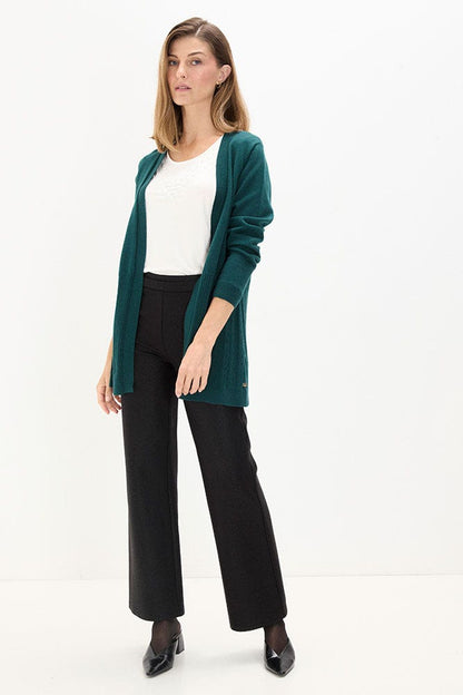 Tejido Mujer Abierto Liso Verde