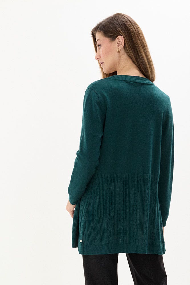Tejido Mujer Abierto Liso Verde