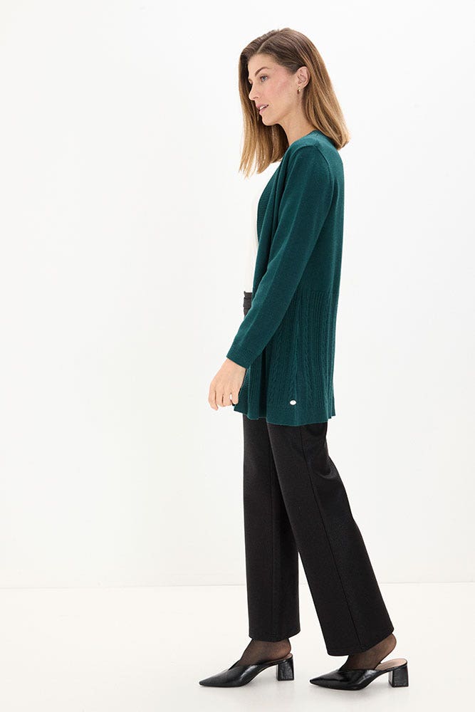 Tejido Mujer Abierto Liso Verde