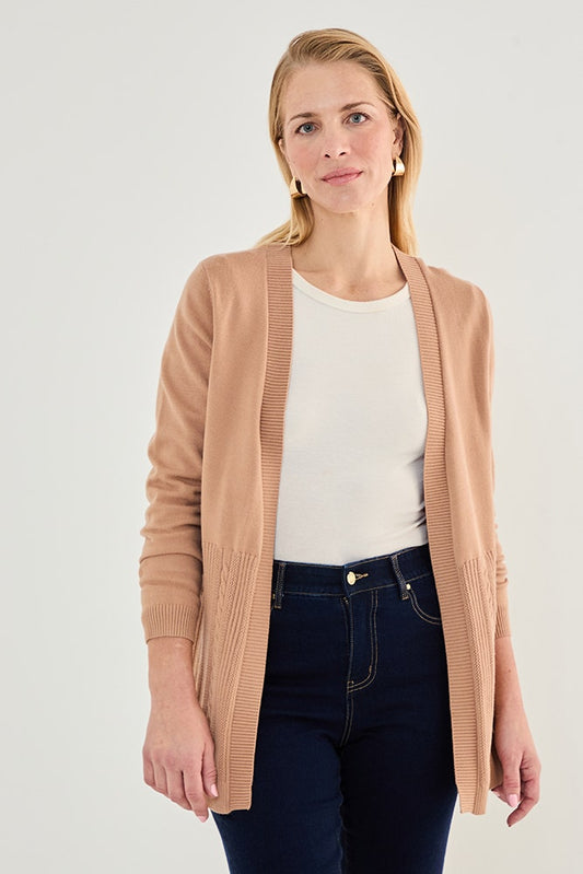 Tejido Mujer Abierto Liso Camel