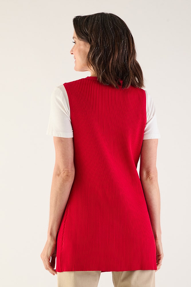 Chaleco Mujer Liso Rojo