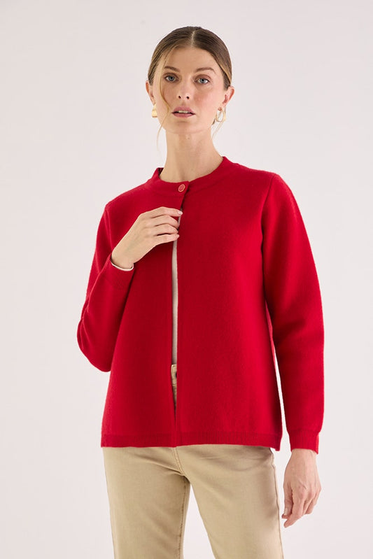 Chaleco Liso de Angora Rojo