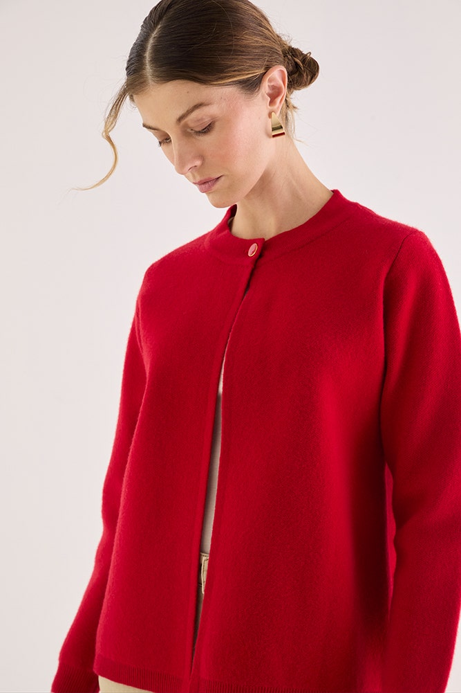 Chaleco Liso de Angora Rojo