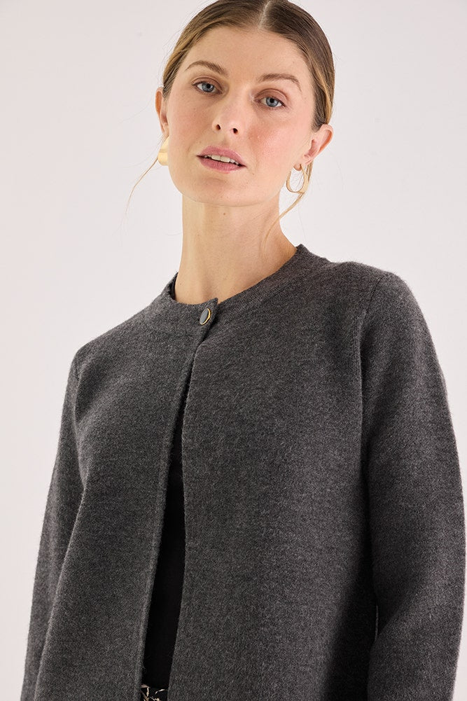 Chaleco Liso de Angora Gris
