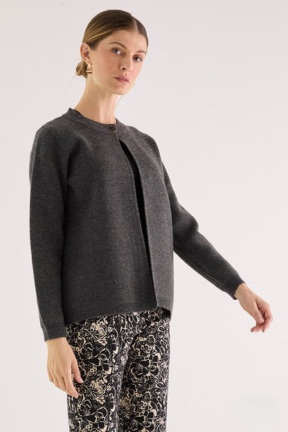 Chaleco Liso de Angora Gris