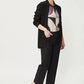 Cardigan Mujer Abierto Liso Negro