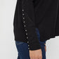 Sweater Mujer Liso Puños Lurex Negro