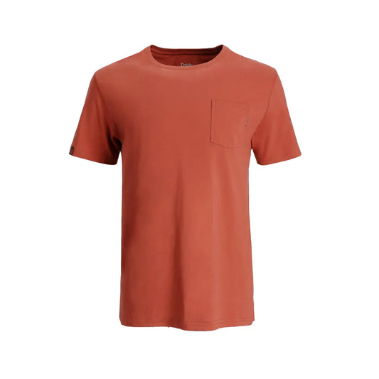 Polera Hombre Manga Corta Pima Pocket Rojo