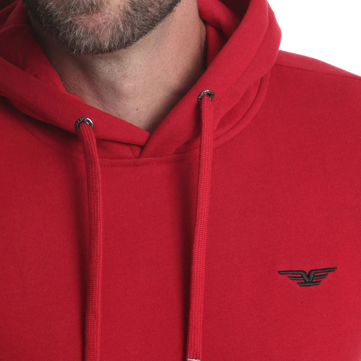 polerón-capucha-regular-fit-fleece-rojo