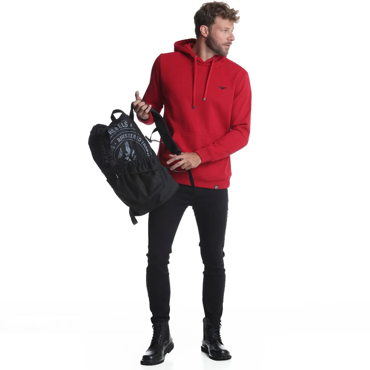 polerón-capucha-regular-fit-fleece-rojo