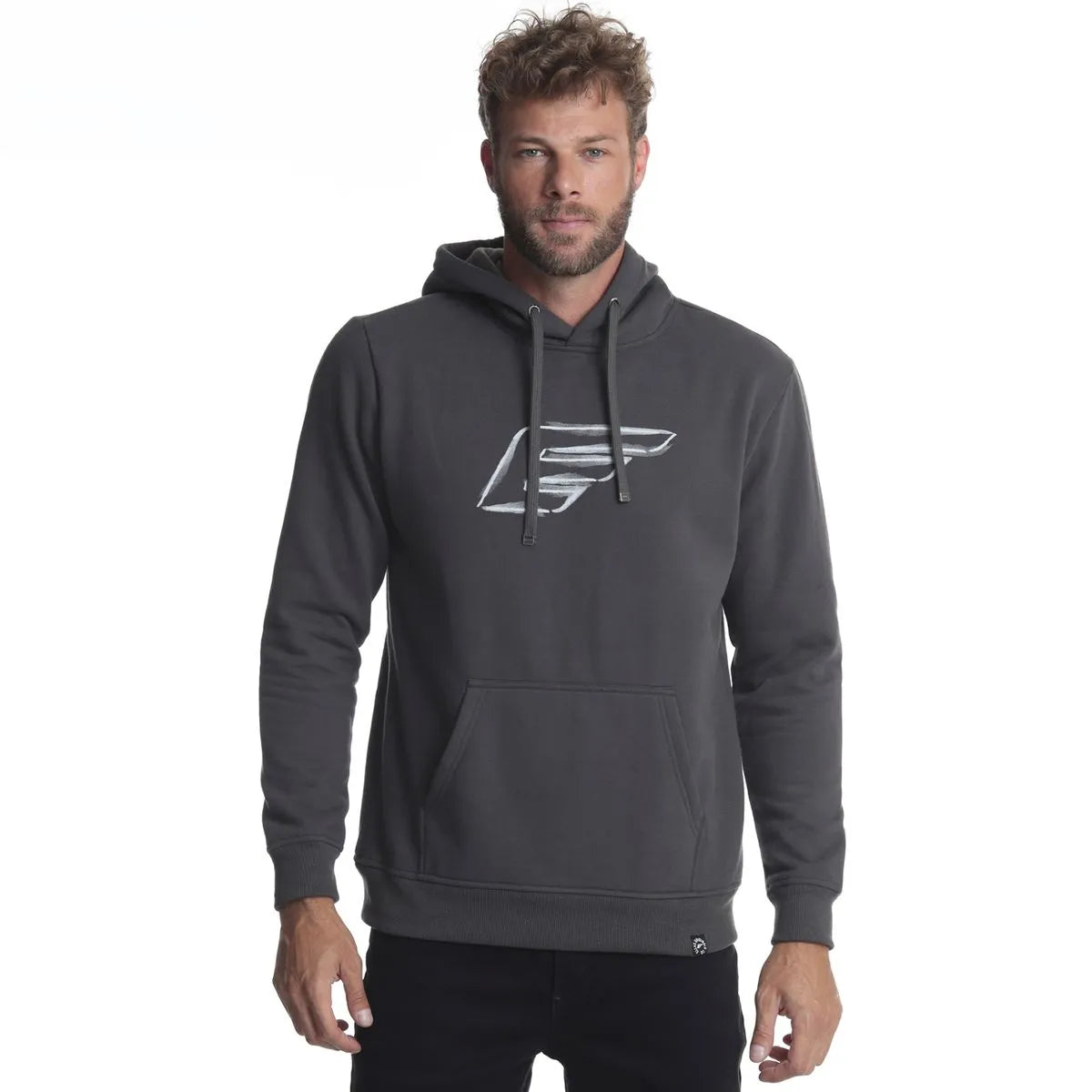 polerón-hombre-capucha-regular-fit-fleece-gris-