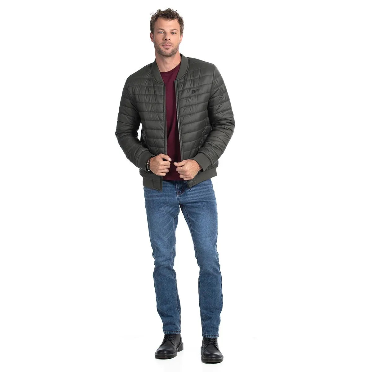 parka-hombre-bomber-básica-verde