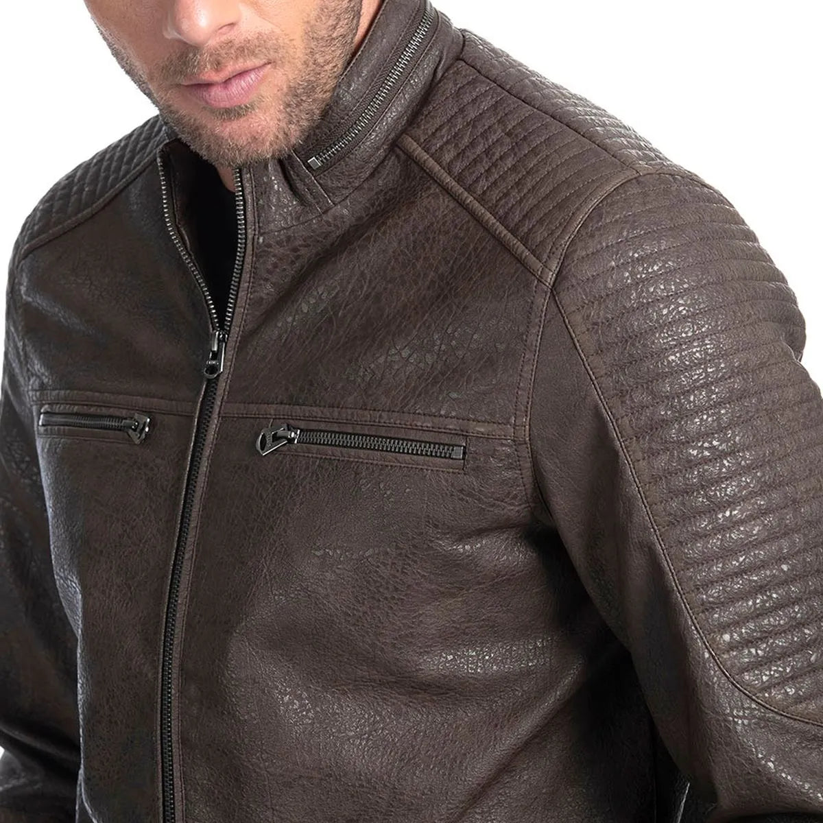 chaqueta-hombre-pu-rider-moto-cafe