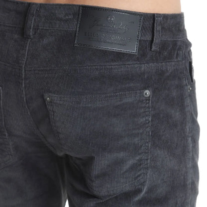 pantalon-hombre-cotelé-slim-tiro-medio-gris-t40